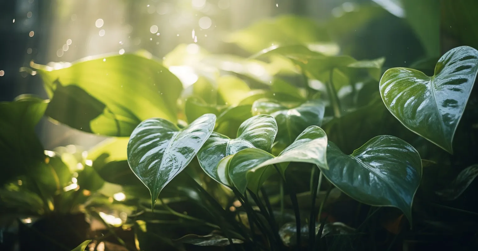 Houseplant Under Morning Dew