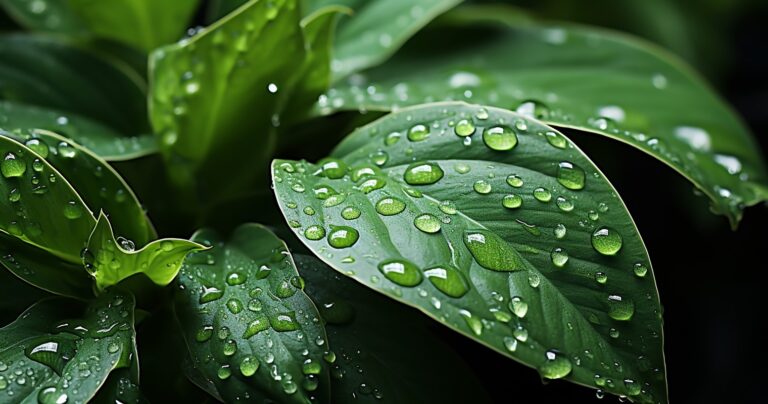 Houseplants With Water Droplets