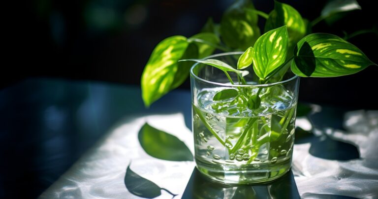 Hydroponic Wonder Lush Pothos In Glass Vase