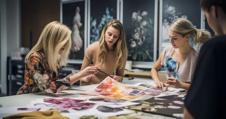 Interior Design Students Collaborating On A Project