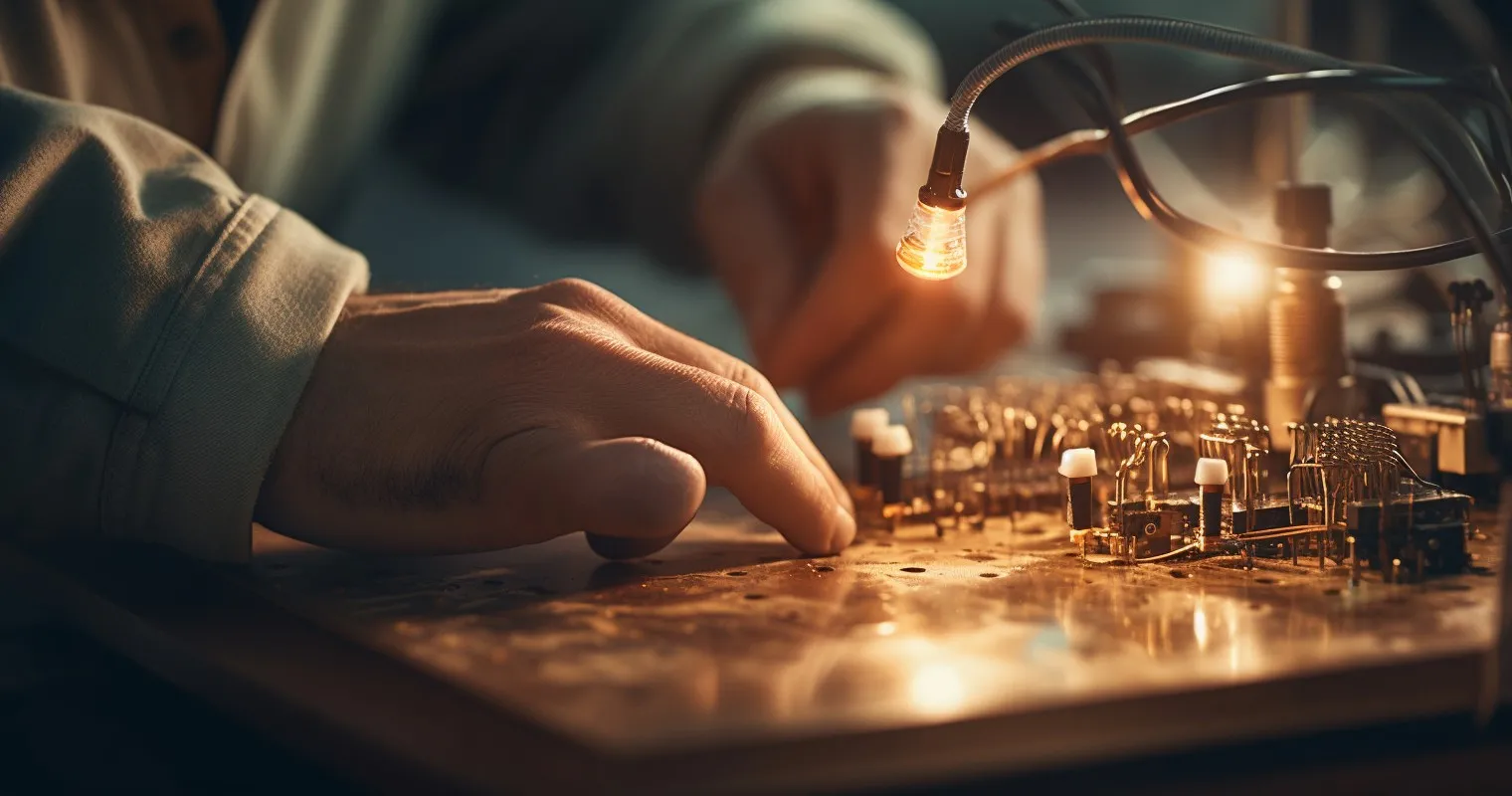 Intricate Soldering Work On Circuit Board