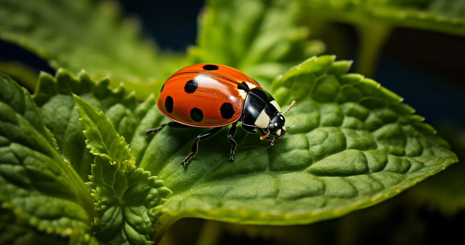 Ladybug Among Houseplants for Natural Pest Control