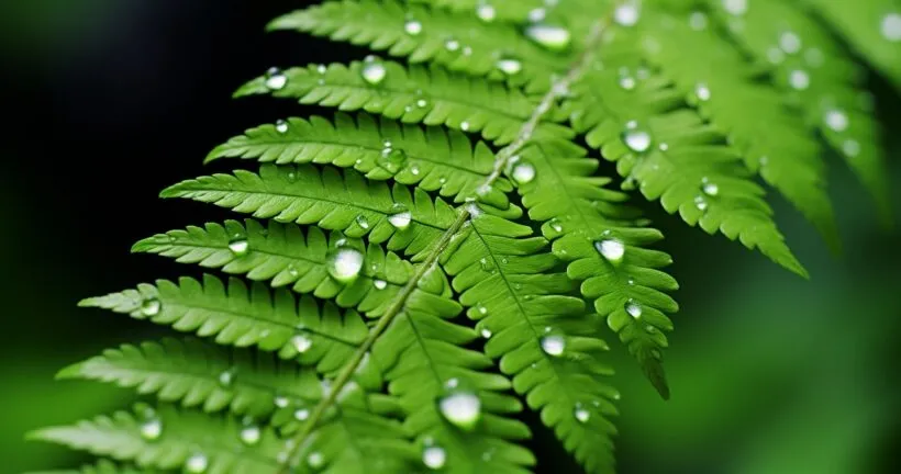 Lush Fern Being Misted