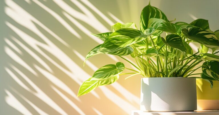 Lush Green Houseplant In Sunlit Room