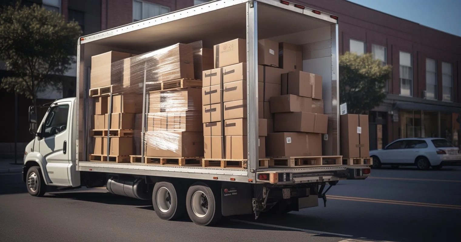 Moving Truck Loaded With Furniture Pads