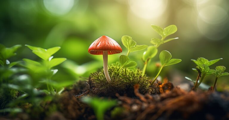 Mushroom Sprouting In Houseplant