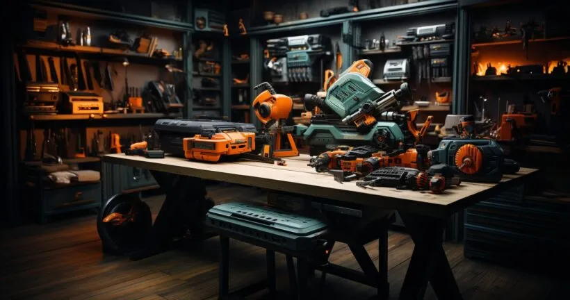 Power Tool Safety Equipment In A Professional Workshop