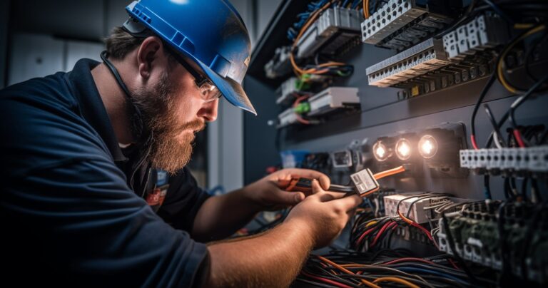 Professional Electrician Performing Electrical Repair