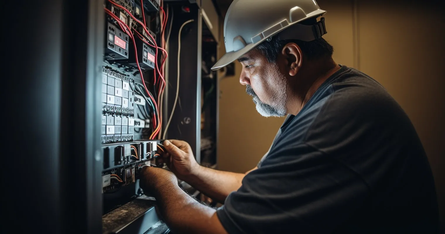 Professional Electrician at Work