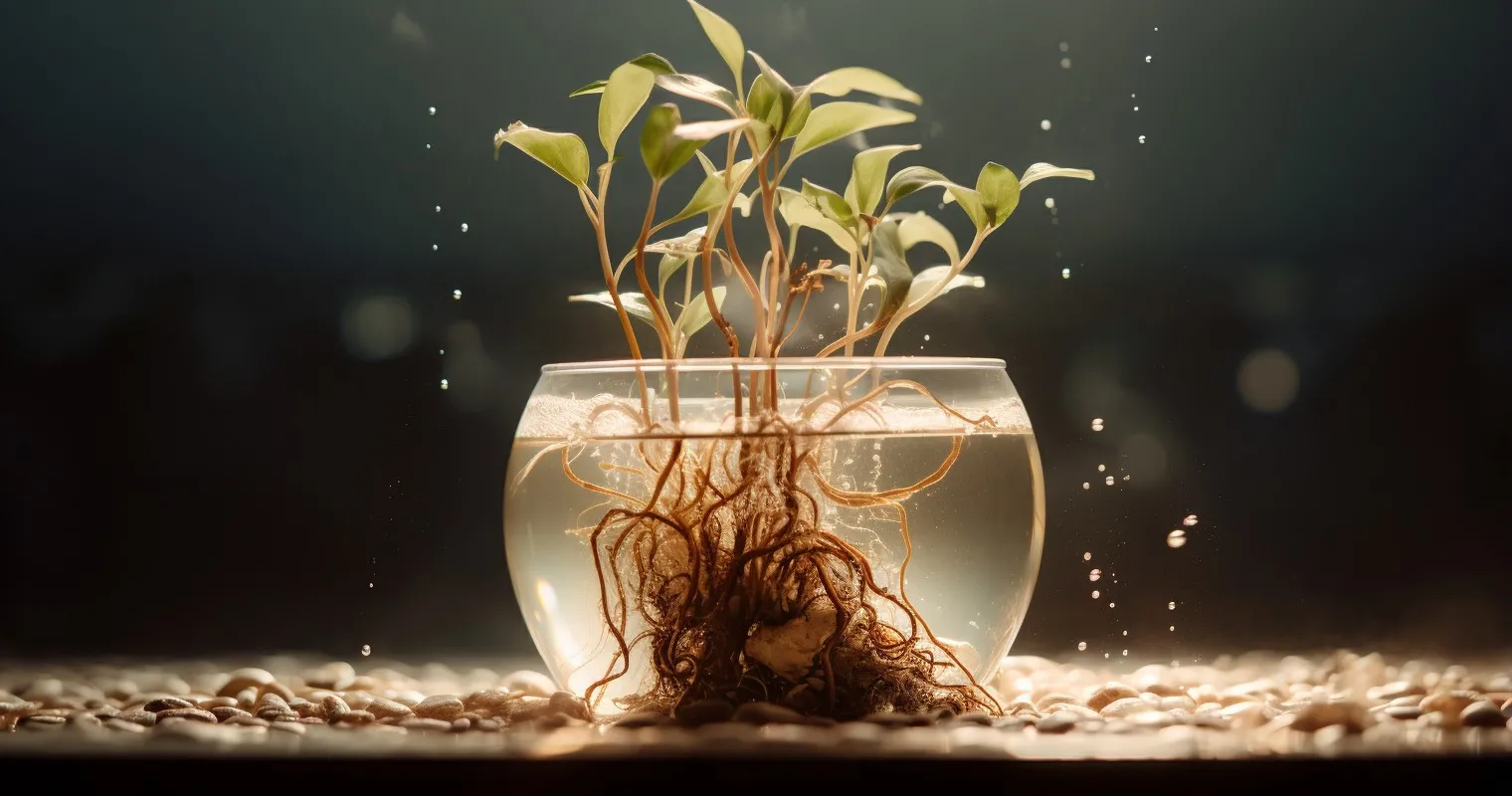 Radiant Houseplant Roots In Eggshell Soak