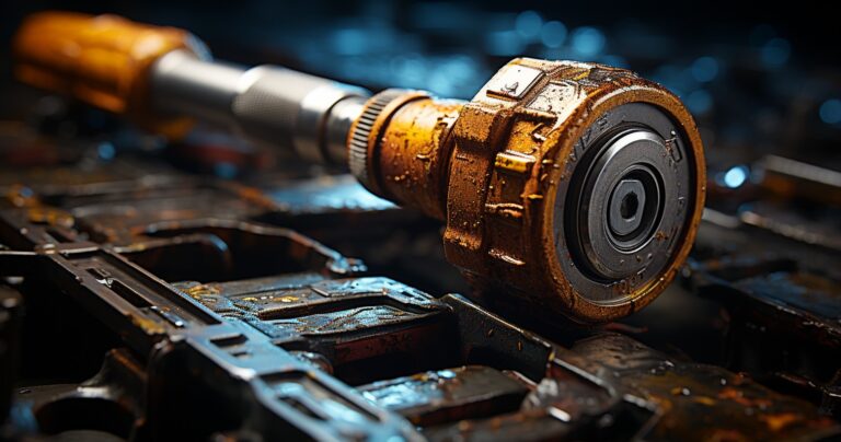 Rusty Wrench Under A Magnifying Glass