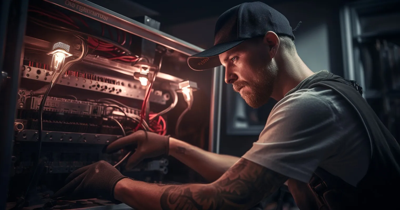 Skilled Electrician In Action