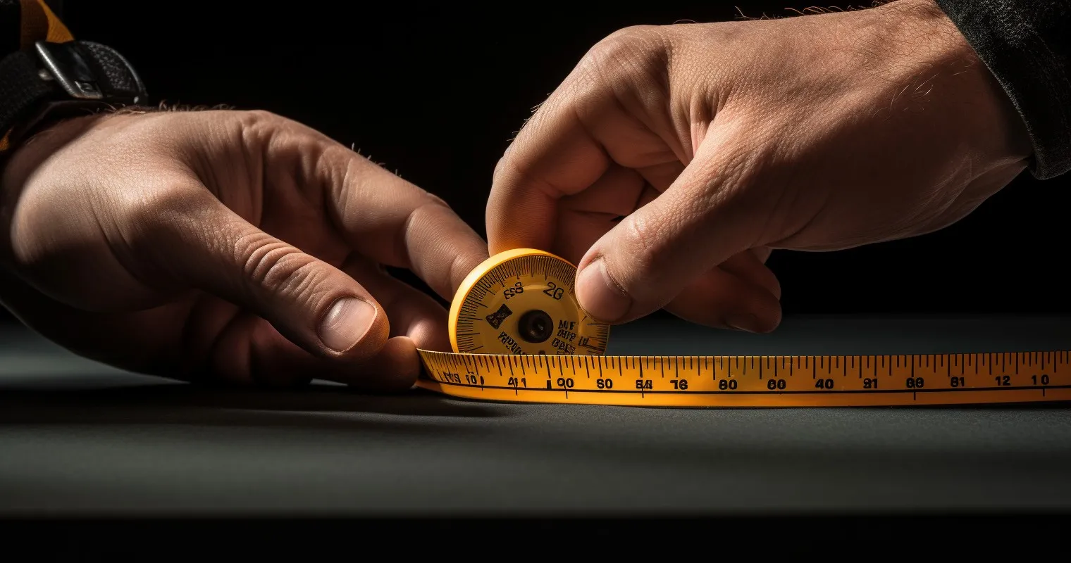 Technician Measuring With A Precision Tape Measure