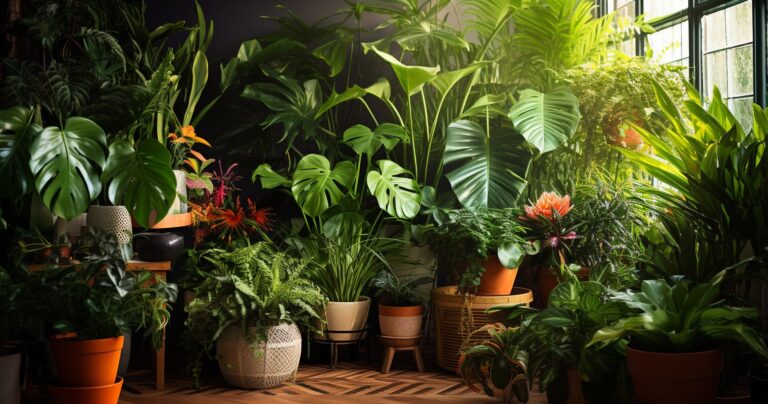 Thriving Indoor Jungle With Lush Houseplants