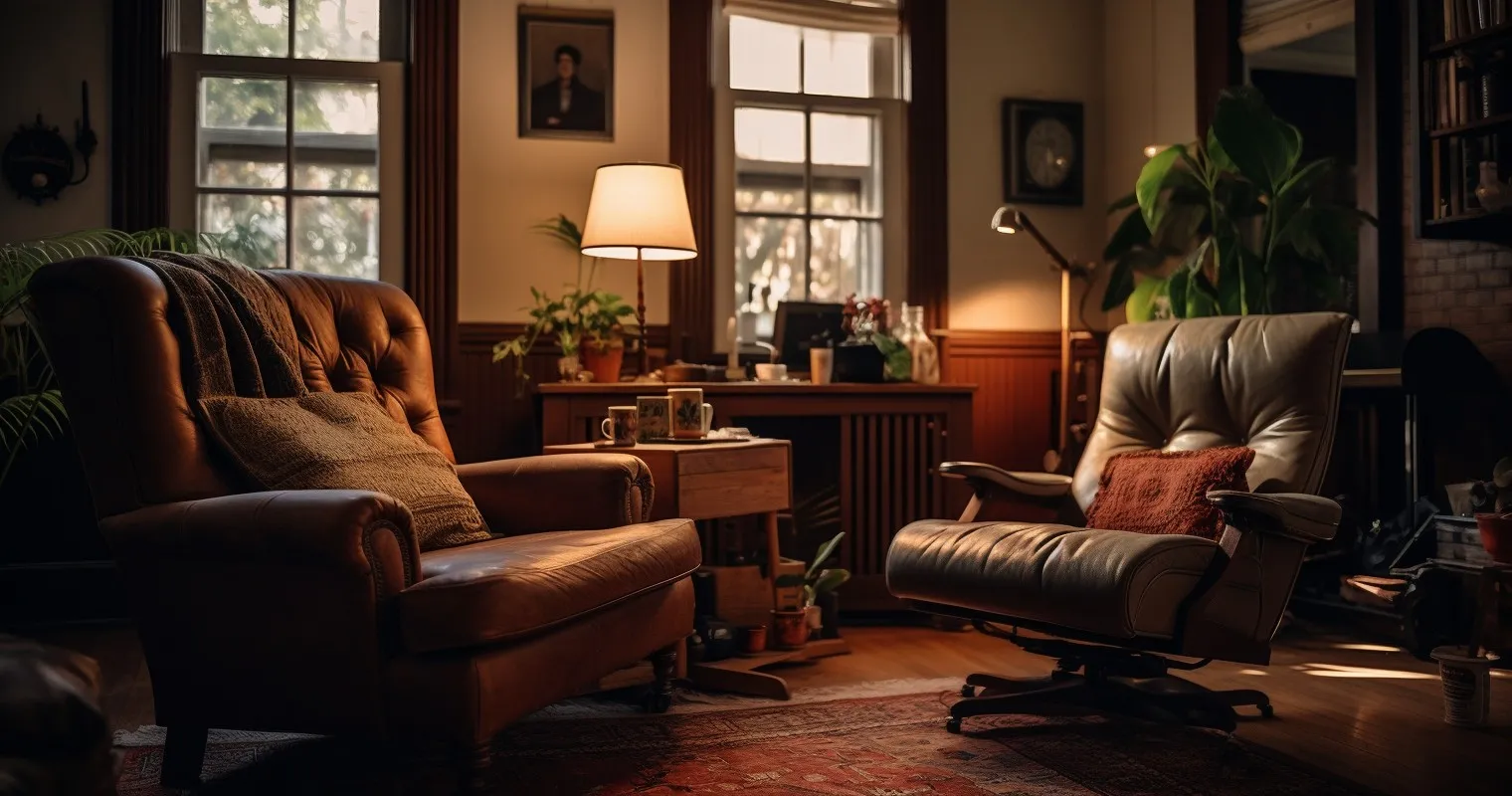 Vintage Home Interior with Ungrounded Outlets