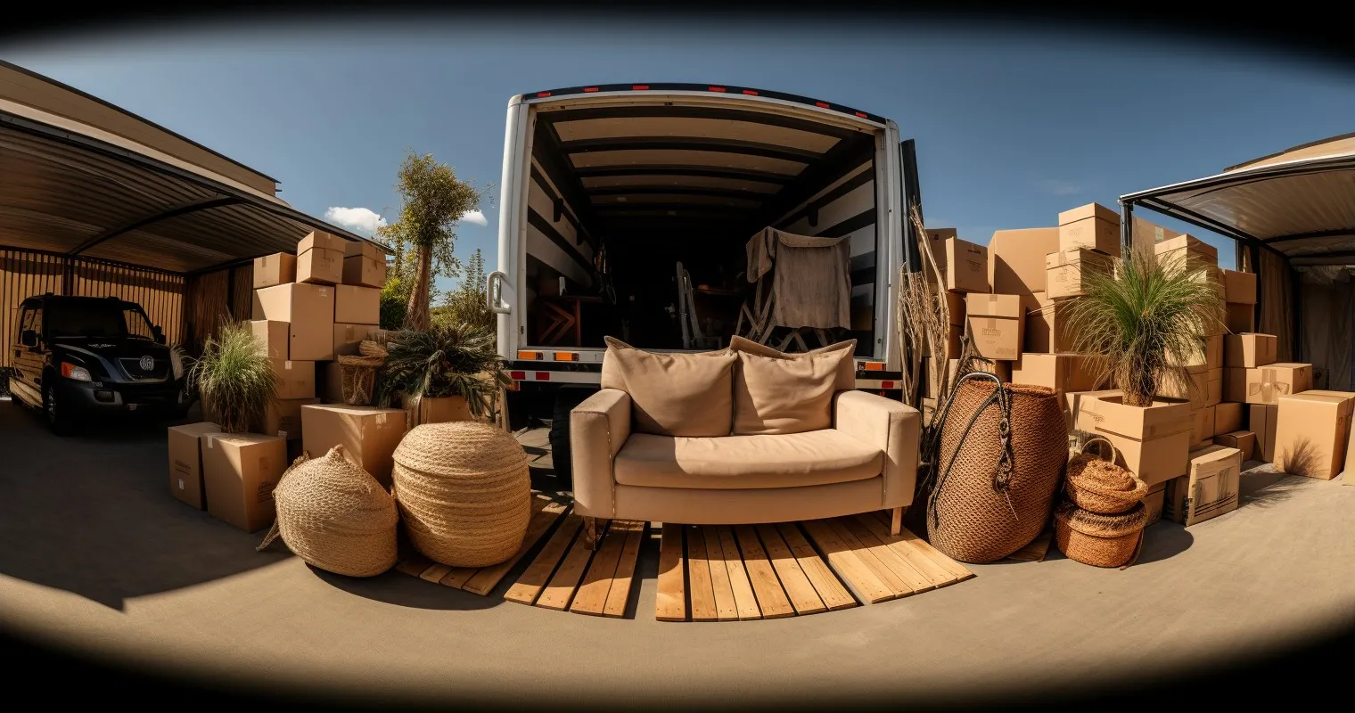 Wooden Furniture In A Moving Truck