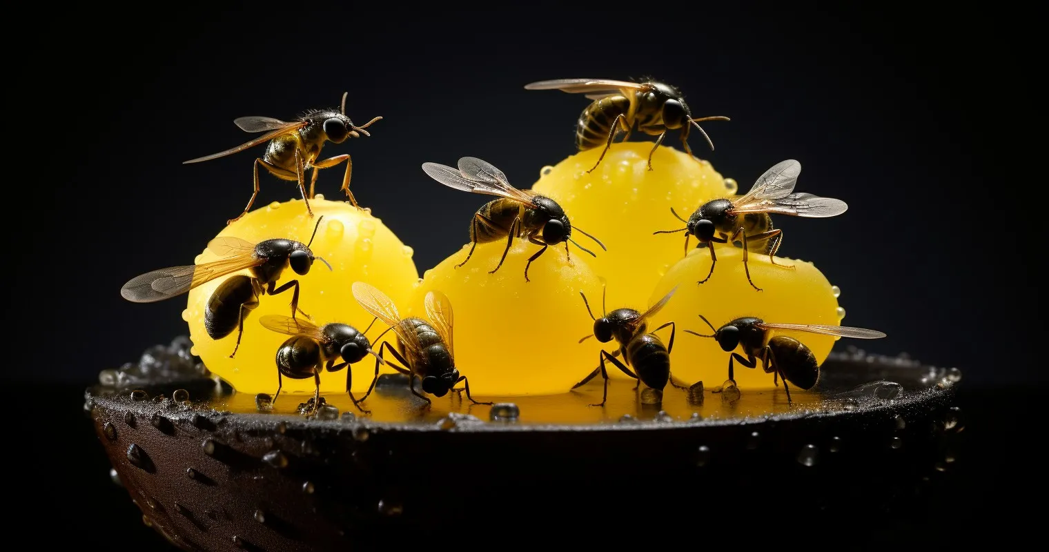 Yellow Sticky Trap with Captured Adult Gnats