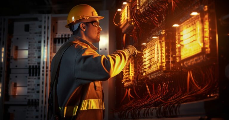 Electrical Worker Conducting A Risk Assessment