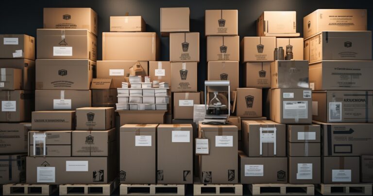 Packed and labeled boxes