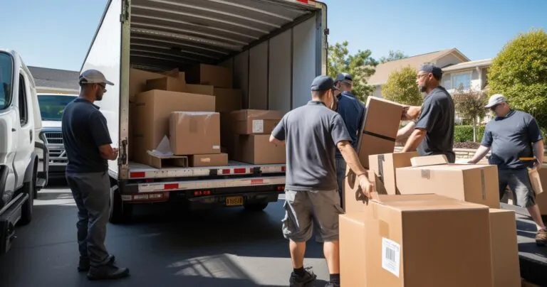 Moving Crew Packing Truck