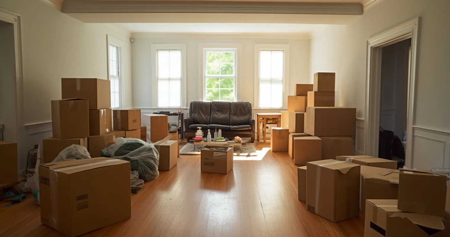Room Being Packed By Professional Movers