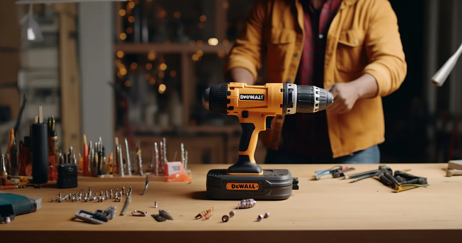 DIY Enthusiast Using Cordless Screwdriver