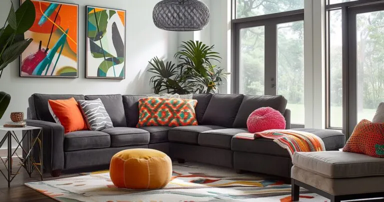 Child-friendly living room with stain-resistant furniture