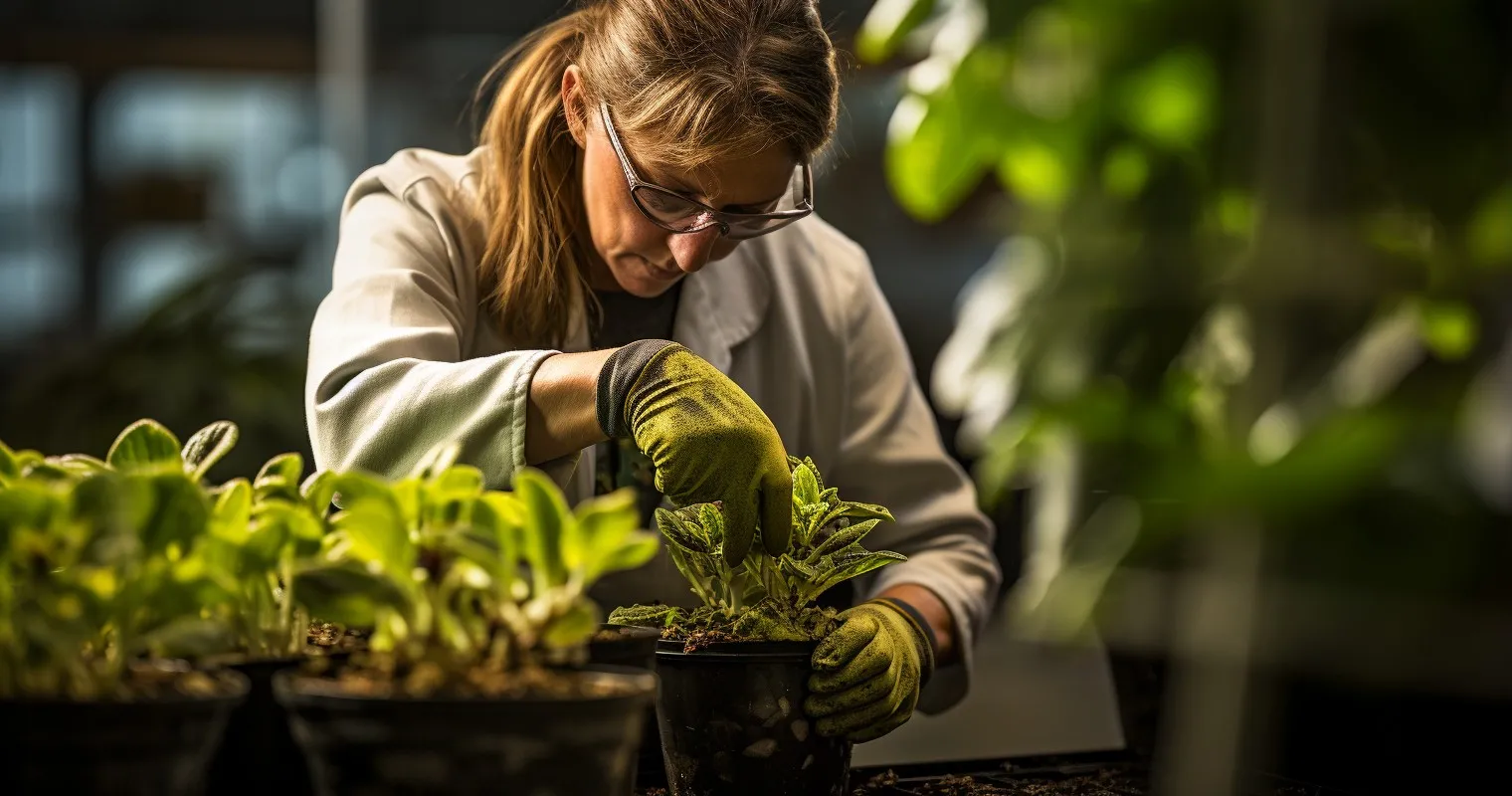Professional Plant Care Expert At Work