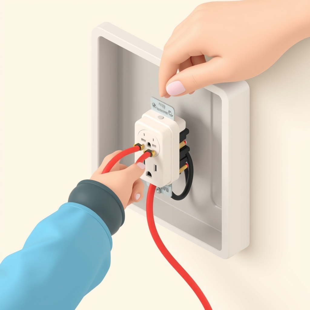 Wiring a four-prong NEMA 240-volt receptacle with red and black cables