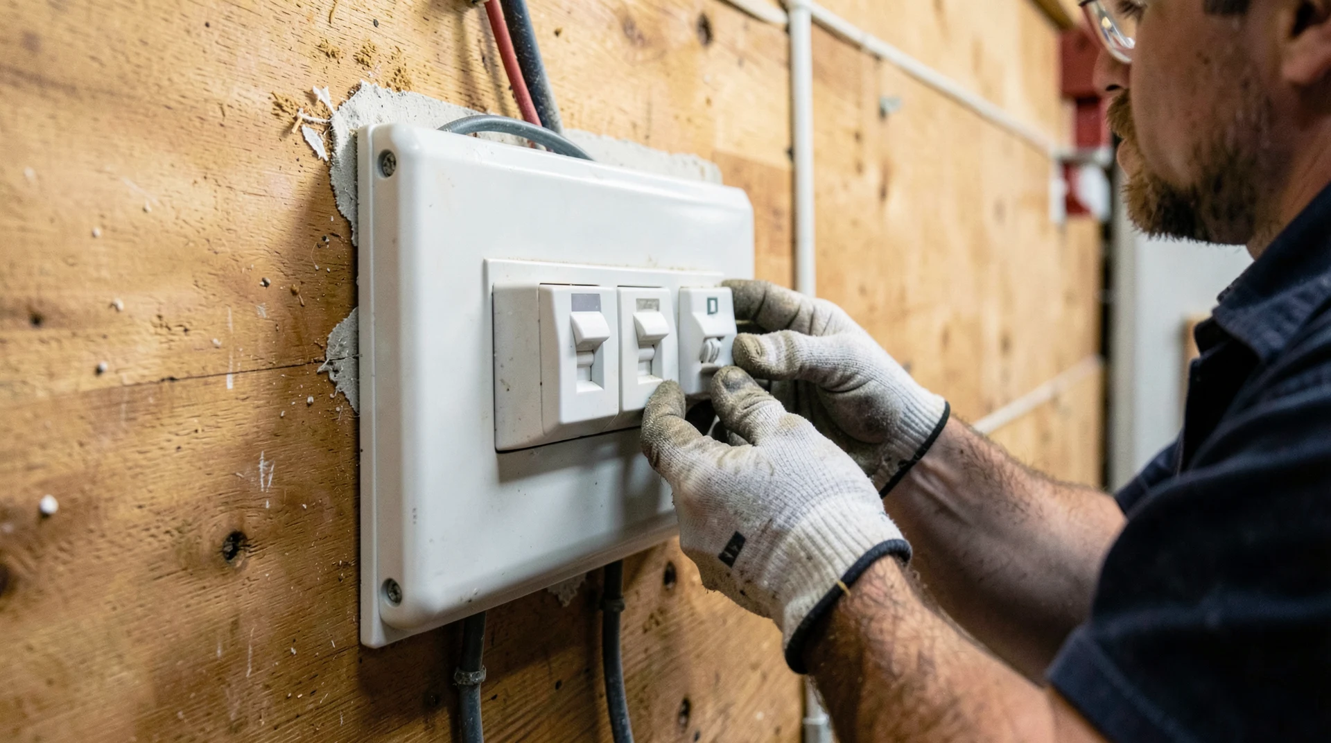 Person wiring a 240 volt NEMA receptacle